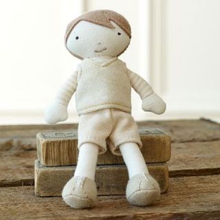 organic brother rag doll in gift box by the chic country home