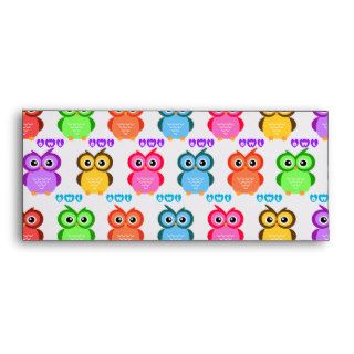 Colorful Owl Pattern Envelopes