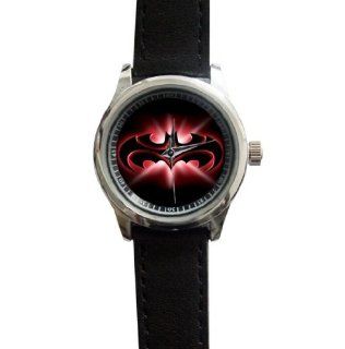 Male Black Leather Band Watch with Good Looking Design for Batman Fans FirstRateDesigns Watches