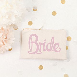 'bride' canvas pouch by alphabet bags