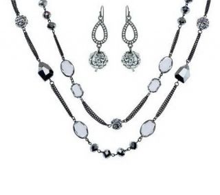 Susan Graver 34 Metallic Necklace & Earring Set —