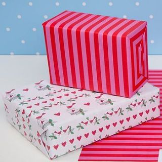 lovebirds double sided wrapping paper by dots and spots