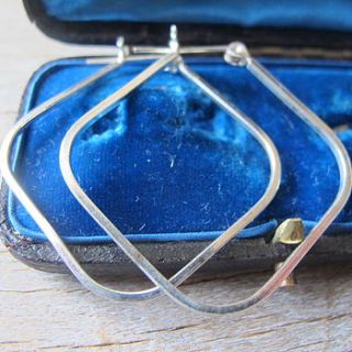 sterling silver square hoop earrings by ava mae designs