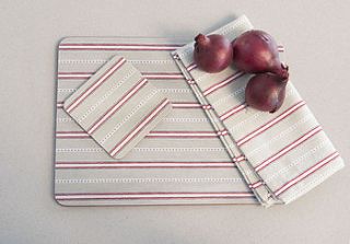 malvern grey red set of four coasters by ochre & ocre