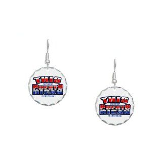 Earring Circle Charm This Is What Puerto Rican Looks Like with Flag Artsmith Inc Jewelry