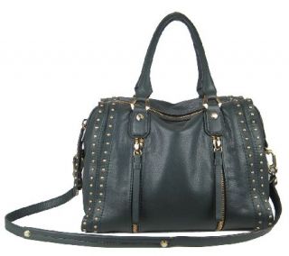 orYANY Pebble Leather Halle Satchel with Studded Accents —