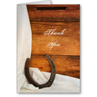 Horseshoe and Satin Country Thank You Note Card