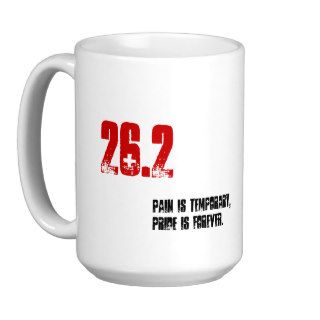 Coffee Mug for Runner   26.2 Pain is Temporary