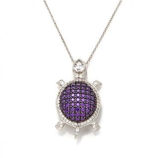 Jean Dousset 3.08ct Absolute™ Purple and Clear "Turtle" Pin/Pendant with