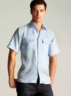 Bruno Short Sleeve Linen Button Down Casual Shirts
