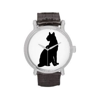 Black cat silhouette watch