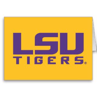 Purple LSU Tigers Logo Greeting Cards
