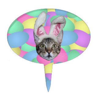 Easter Cat Bunny Ears Cake Toppers