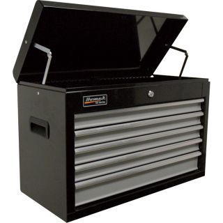 Homak SE Series 27in. 5-Drawer Top Tool Chest — Black, 26in.W x 12in.D x 17in.H, Model# BG03036503  Tool Chests