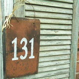 personalised vintage tile house number sign by potting shed designs
