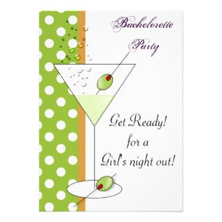 Martini lime Bachelorette Party Invitations