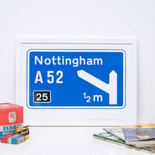 personalised print   motorway sign by the design conspiracy
