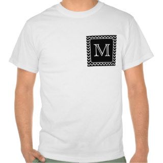 Black and White Chevron with Custom Monogram. T shirt