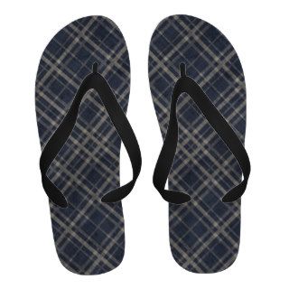 Blue Grey Plaid Masculine Design Sandals