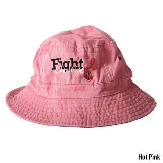 Signify Pink Fight Like A Girl Embroidered Pigment Dyed Bucket Hat 434033