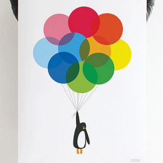 mr penguin balloon print by showler and showler