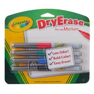 Crayola 4CT Dry Erase Markers Fine Line Bullet Tip Toys & Games