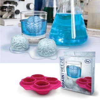 Fun Freeze Brain Shaped Ice Cube Tray Makes 4 Cubes  Ball Mold Ice  