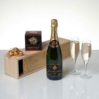 champagne and pearls chocolates gift box by whisk hampers