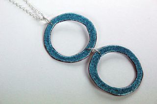 reversible double circle enamel necklace by lora wyn