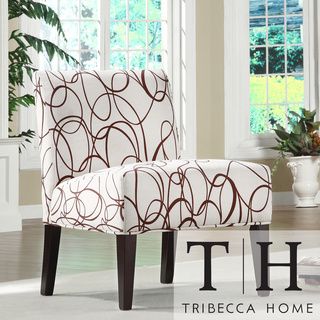 Tribecca Home Comfortable Chocolate Swirl Print Lounge Chair Tribecca Home Chairs