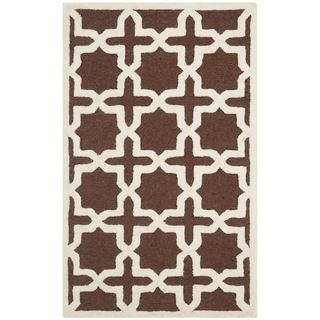 Safavieh Handmade Cambridge Moroccan Cross Pattern Dark Brown Wool Rug (2' x 3') Safavieh Accent Rugs