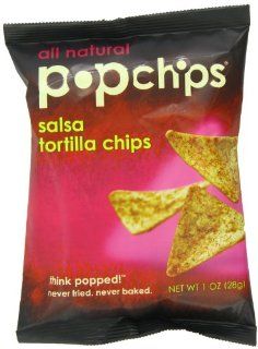 Popchips Tortilla Chips, Salsa, 1 Ounce (Pack of 24)  Pop Chips Tortilla  Grocery & Gourmet Food