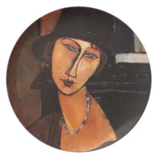 Amedeo Modigliani, Portrait Jeanne Hebuterne Plate