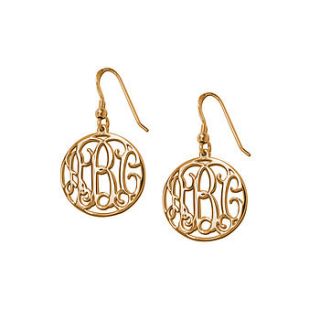 personalised monogram circle earrings by anna lou of london
