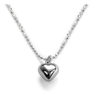 girl's chiming heart silver necklace by kiki's