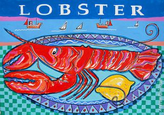 lobster print by fish and ships coastal art