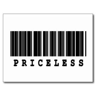 priceless barcode design postcard