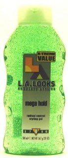 LA LOOKS #8 Gel Mega Hold 16 oz. (Green) (Case of 6)  Hair Styling Gels  Beauty