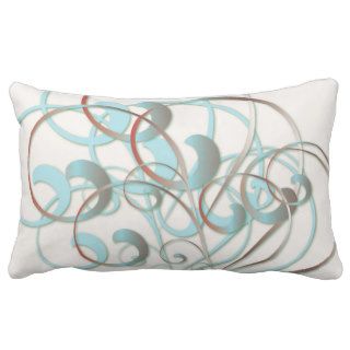 Beautiful Blue Brown Vector Swirls Throw Pillow