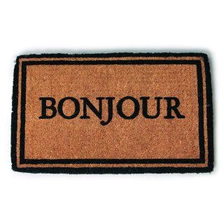 Bonjour Hand Made Extra Thick Coconut Fiber Doormat, 18" x 30"  Bonjour Mat  Patio, Lawn & Garden