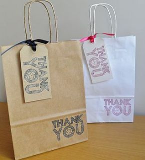 thank you gift bag and tag  two sizes by yatris home and gift