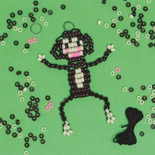Beaded Monkey Key Chain Craft Kit (Makes 12) Toys & Games