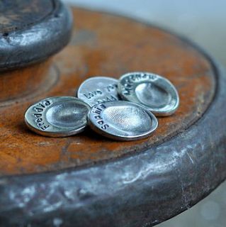 double fingerprint cufflinks by button and bean