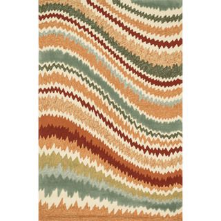 Indoo/Outdoor Hand hooked Portia Spice Rug (3'6 x 5'6) Alexander Home 3x5   4x6 Rugs