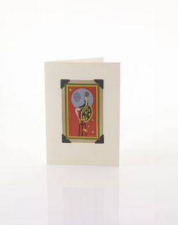 art deco greetings card fashion by vintage playing cards