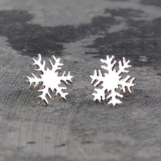 christmas sterling silver snowflake studs by otis jaxon silver and gold jewellery