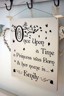 once upon a time wooden sign by hush baby sleeping