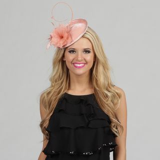 Swan Women's Pink Velvet and Feather Embellished Cocktail Fascinator SWAN HAT Women's Hats