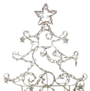 Decorative Outdoor Lighted Wire Tree w/Stars —