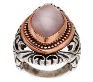 Carolyn Pollack Rose or Smoky Sterling/Bronze Quartz Ring —